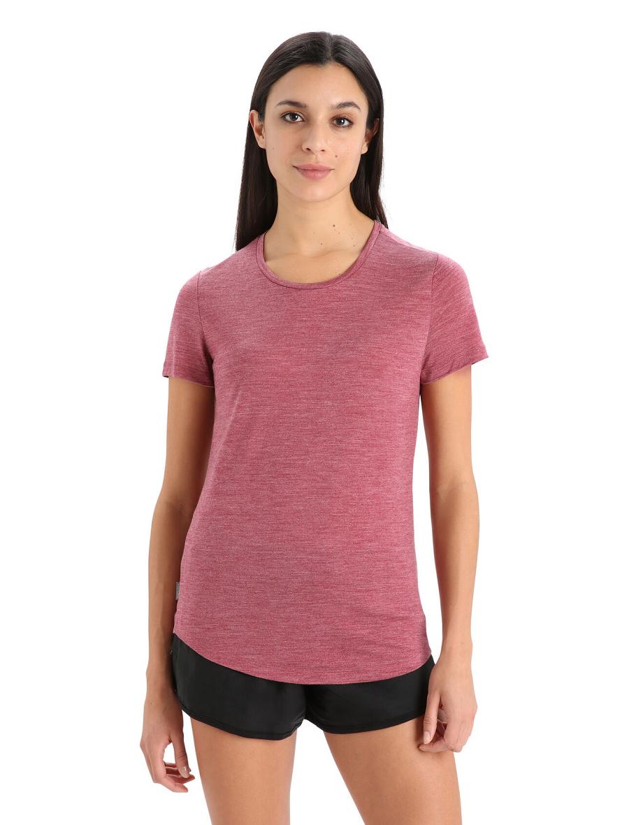 T Shirts Icebreaker Merino Sphere II Corta Sleeve Femme Rose | FR 1567OKIR